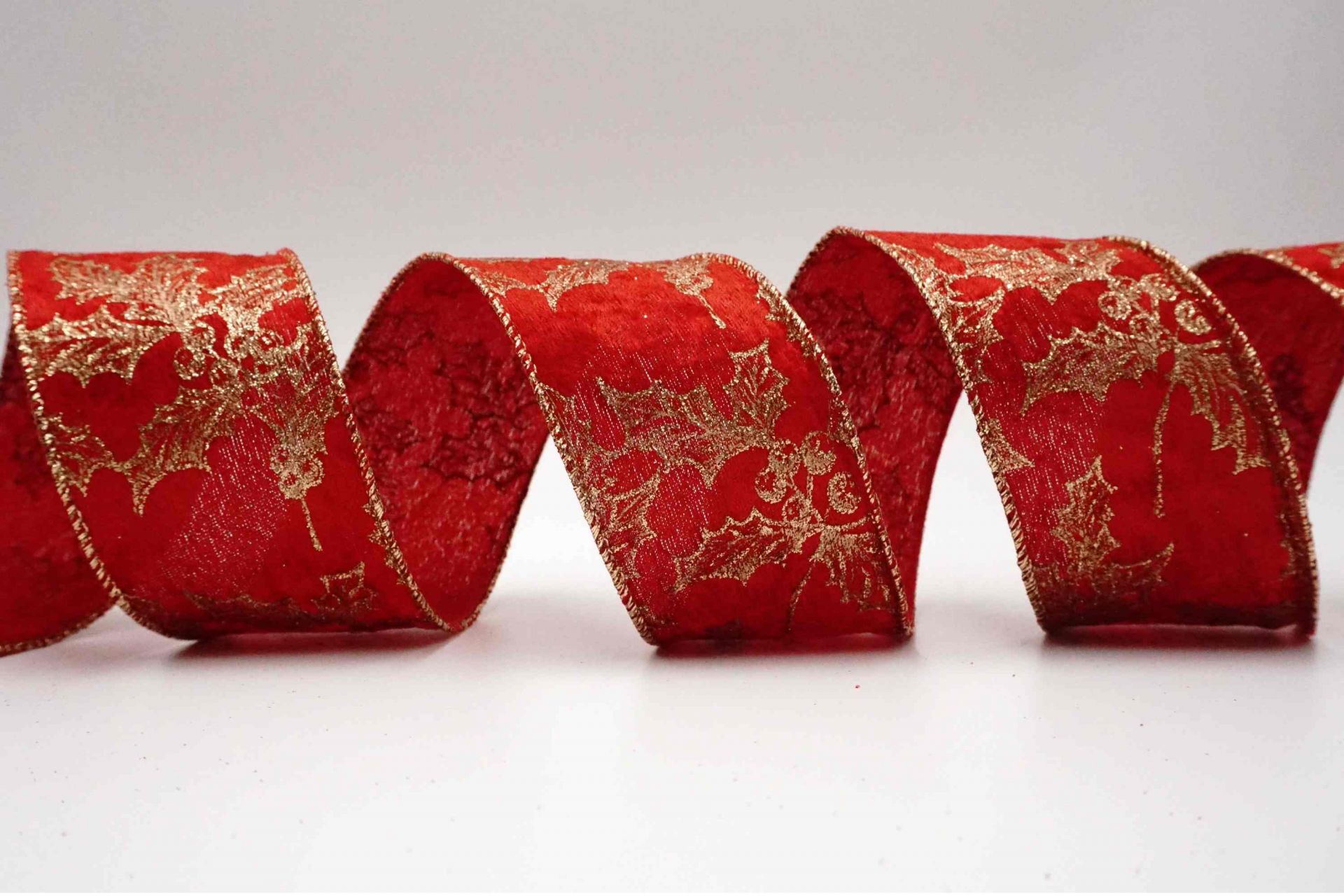 ホーリーリーフとポインセチアリボン